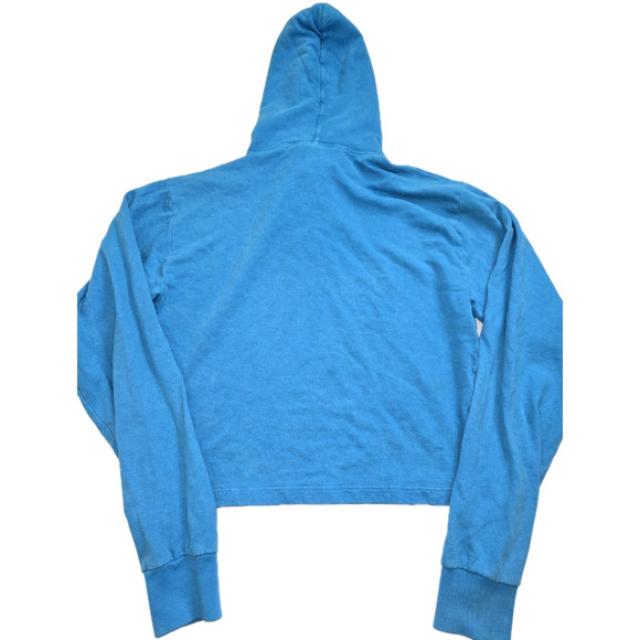 Jungmaven Womens Cropped XS Hemp Organic Cotton Maui Pullover Hoodie Blue - Picture 3 of 13